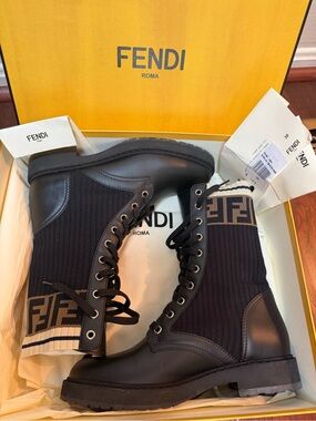 FENDI Rockoko combat boots